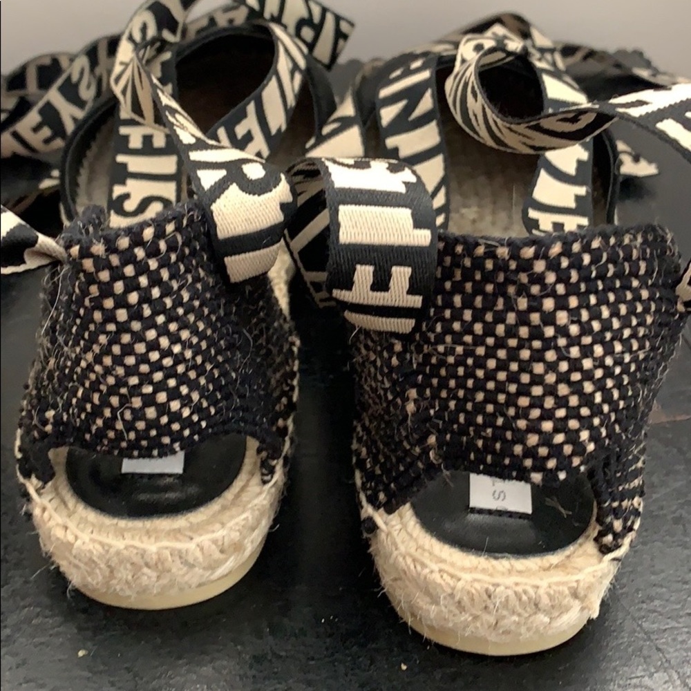 NWT Stella McCartney flat espadrilles logo ribbon - Picture 10 of 16